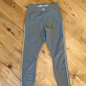 Alo high waist, full length suit up leggings. Grey/sterling, size medium